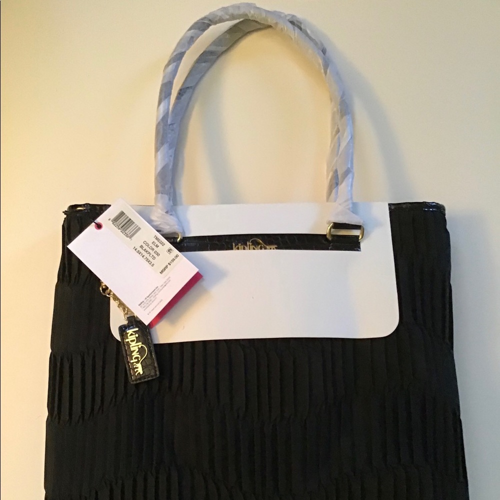 KIPLING TM5322 ALWAYS ON BLACK ELM PLEATED TOTE